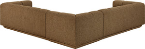 Meridian Furniture Modari Chenille Modular Sectional with Channel Tufting for Open Living Spaces 143Brown-Sec3B