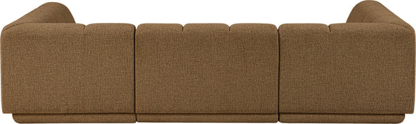 Meridian Furniture Modari Channel Tufted Chenille Modular Sectional Sofa for Contemporary Living Rooms 143Brown-Sec3C