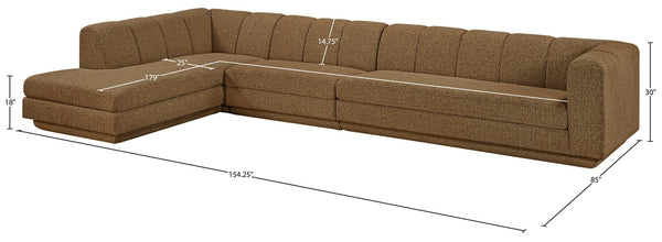 Meridian Furniture Modari Channel Tufted Chenille Modular Sectional for Living Room or Media Lounge 143Brown-Sec3D