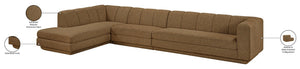 Meridian Furniture Modari Channel Tufted Chenille Modular Sectional for Living Room or Media Lounge 143Brown-Sec3D