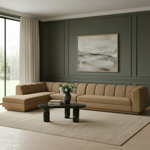 Meridian Furniture Modari Channel Tufted Chenille Modular Sectional for Living Room or Media Lounge 143Brown-Sec3D
