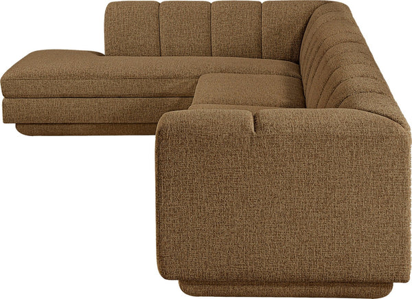 Meridian Furniture Modari Channel Tufted Chenille Modular Sectional for Living Room or Media Lounge 143Brown-Sec3D
