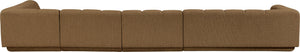 Meridian Furniture Modari Channel Tufted Chenille Four Piece Modular Sectional for Modern Living Rooms 143Brown-Sec4A
