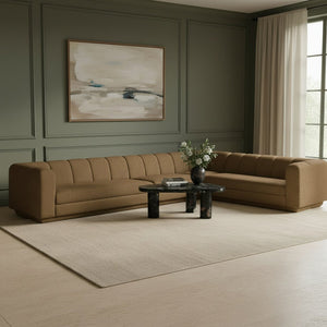 Meridian Furniture Modari Chenille Blend Channel Tufted Modular Sectional for Modern Living Rooms 143Brown-Sec4B