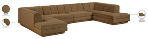 Meridian Furniture Modari Chenille Modular Sectional with Channel Tufting for Contemporary Living Rooms 143Brown-Sec4C