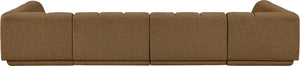 Meridian Furniture Modari Chenille Modular Sectional with Channel Tufting for Contemporary Living Rooms 143Brown-Sec4C