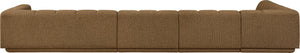 Meridian Furniture Modari Channel Tufted Four Piece Modular Sectional in Chenille Woven Brown Polyester 143Brown-Sec4D