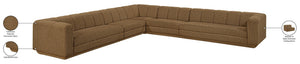 Meridian Furniture Modari Channel Tufted Chenille Modular Sectional Five Piece Living Room Sofa Set 143Brown-Sec5A
