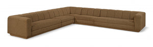 Meridian Furniture Modari Channel Tufted Chenille Modular Sectional Five Piece Living Room Sofa Set 143Brown-Sec5A