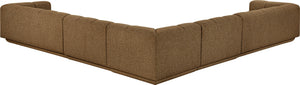 Meridian Furniture Modari Channel Tufted Chenille Modular Sectional Five Piece Living Room Sofa Set 143Brown-Sec5A