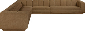 Meridian Furniture Modari Channel Tufted Chenille Modular Sectional Five Piece Living Room Sofa Set 143Brown-Sec5A