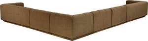 Meridian Furniture Modari Six Piece Modular Sectional Chenille Channel Tufted Contemporary Living Room Sofa 143Brown-Sec6A