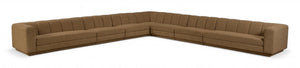 Meridian Furniture Modari Chenille Sectional 7 Piece Modular Sofa with Channel Tufting for Living Room 143Brown-Sec7A
