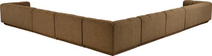 Meridian Furniture Modari Chenille Sectional 7 Piece Modular Sofa with Channel Tufting for Living Room 143Brown-Sec7A