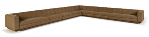 Meridian Furniture Modari Chenille Textured 8 Piece Modular Sectional with Channel Tufted Back 143Brown-Sec8A