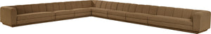 Meridian Furniture Modari Chenille Textured 8 Piece Modular Sectional with Channel Tufted Back 143Brown-Sec8A