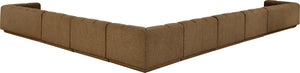 Meridian Furniture Modari Chenille Textured 8 Piece Modular Sectional with Channel Tufted Back 143Brown-Sec8A