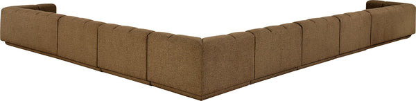 Meridian Furniture Modari Chenille Textured 8 Piece Modular Sectional with Channel Tufted Back 143Brown-Sec8A