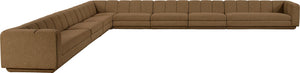 Meridian Furniture Modari Chenille Textured 8 Piece Modular Sectional with Channel Tufted Back 143Brown-Sec8A