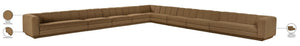 Meridian Furniture Modari Nine Piece Modular Sectional Chenille Fabric Channel Tufted Living Room Sofa 143Brown-Sec9A
