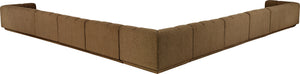 Meridian Furniture Modari Nine Piece Modular Sectional Chenille Fabric Channel Tufted Living Room Sofa 143Brown-Sec9A