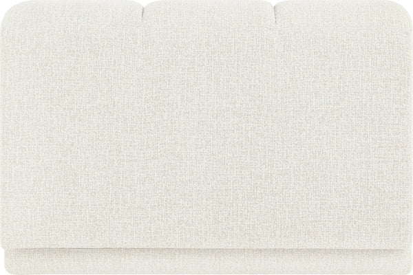 Meridian Furniture Modari Channel Tufted Armless Modular Chair Chenille Upholstered for Modern Living Room Cream 143Cream-Armless
