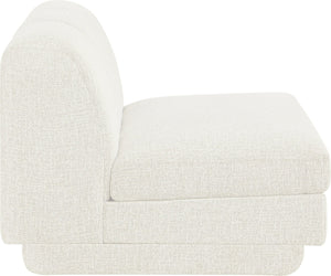 Meridian Furniture Modari Channel Tufted Armless Modular Chair Chenille Upholstered for Modern Living Room Cream 143Cream-Armless