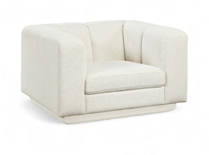 Meridian Furniture Modari Channel Tufted Chenille Accent Chair for Stylish Living Room Comfort and Decor Cream 143Cream-C