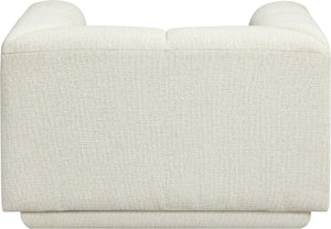 Meridian Furniture Modari Channel Tufted Chenille Accent Chair for Stylish Living Room Comfort and Decor Cream 143Cream-C