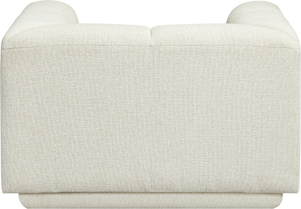 Meridian Furniture Modari Channel Tufted Chenille Accent Chair for Stylish Living Room Comfort and Decor Cream 143Cream-C
