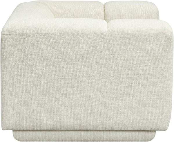 Meridian Furniture Modari Channel Tufted Chenille Accent Chair for Stylish Living Room Comfort and Decor Cream 143Cream-C
