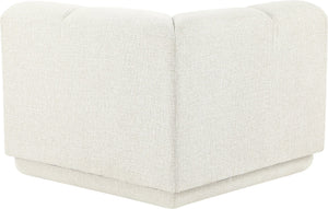 Meridian Furniture Modari Channel Tufted Chenille Corner Chair Modular Accent Seat for Living Room Sectional Cream 143Cream-Corner