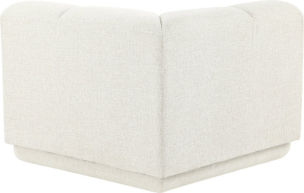 Meridian Furniture Modari Channel Tufted Chenille Corner Chair Modular Accent Seat for Living Room Sectional Cream 143Cream-Corner