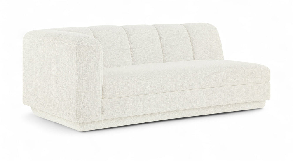 Meridian Furniture Modari Channel Tufted Chenille Modular Left Arm Sofa for Contemporary Living Rooms Cream 143Cream-LAS
