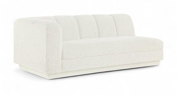 Meridian Furniture Modari Channel Tufted Chenille Modular Left Arm Sofa for Contemporary Living Rooms Cream 143Cream-LAS