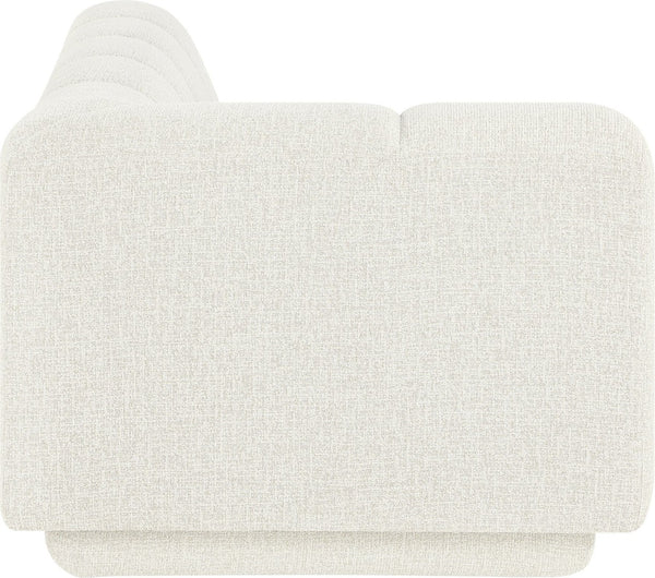 Meridian Furniture Modari Channel Tufted Chenille Modular Left Arm Sofa for Contemporary Living Rooms Cream 143Cream-LAS