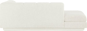 Meridian Furniture Modari Channel Tufted Left Arm Chaise with Chenille Fabric for Modular Living Room Sectionals Cream 143Cream-LC