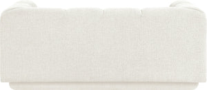 Meridian Furniture Modari Channel Tufted Loveseat Chenille Fabric Contemporary Living Room Sofa Seating Cream 143Cream-L