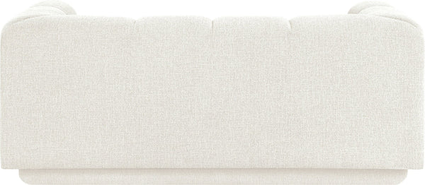 Meridian Furniture Modari Channel Tufted Loveseat Chenille Fabric Contemporary Living Room Sofa Seating Cream 143Cream-L