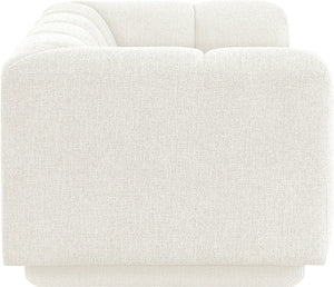 Meridian Furniture Modari Channel Tufted Loveseat Chenille Fabric Contemporary Living Room Sofa Seating Cream 143Cream-L