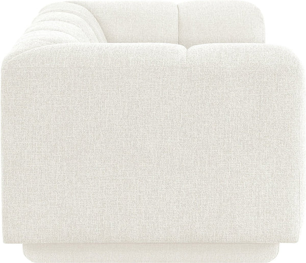 Meridian Furniture Modari Channel Tufted Loveseat Chenille Fabric Contemporary Living Room Sofa Seating Cream 143Cream-L