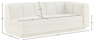 Meridian Furniture Modari Channel Tufted Right Arm Chenille Modular Sofa Piece for Modern Living Rooms Cream 143Cream-RAS