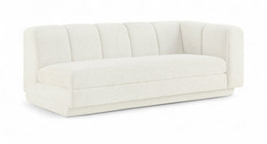 Meridian Furniture Modari Channel Tufted Right Arm Chenille Modular Sofa Piece for Modern Living Rooms Cream 143Cream-RAS