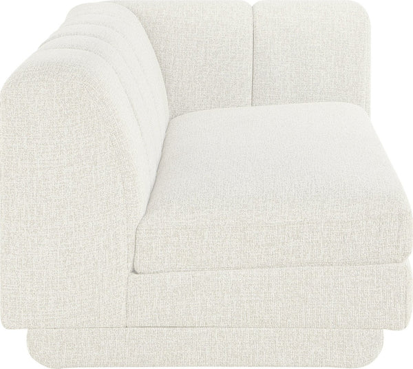 Meridian Furniture Modari Channel Tufted Right Arm Chenille Modular Sofa Piece for Modern Living Rooms Cream 143Cream-RAS