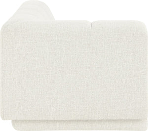 Meridian Furniture Modari Channel Tufted Chenille Chaise Lounge Sectional Piece for Modern Living Room Cream 143Cream-RC
