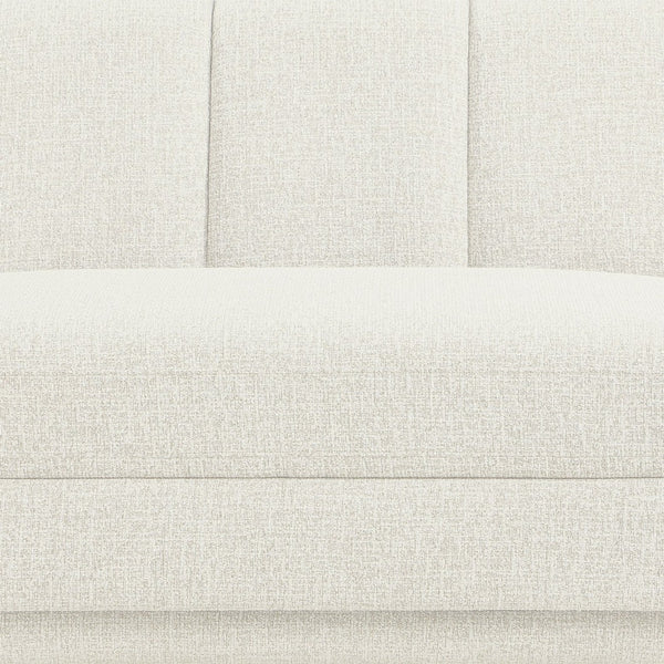Meridian Furniture Modari Channel Tufted Chenille Chaise Lounge Sectional Piece for Modern Living Room Cream 143Cream-RC