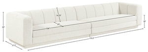 Meridian Furniture Modari Channel Tufted Modular Sofa Chenille Textured Cream Fabric Living Room 143Cream-S2A