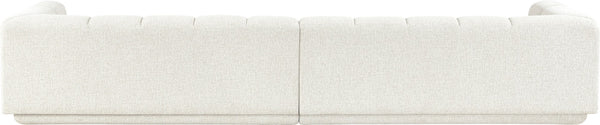 Meridian Furniture Modari Channel Tufted Modular Sofa Chenille Textured Cream Fabric Living Room 143Cream-S2A