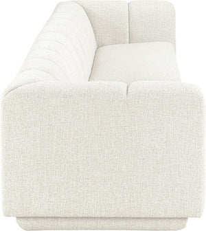 Meridian Furniture Modari Channel Tufted Modular Sofa Chenille Textured Cream Fabric Living Room 143Cream-S2A