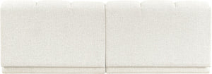 Meridian Furniture Modari Channel Tufted Modular Sofa Chenille Polyester Fabric Contemporary Living 143Cream-S2B